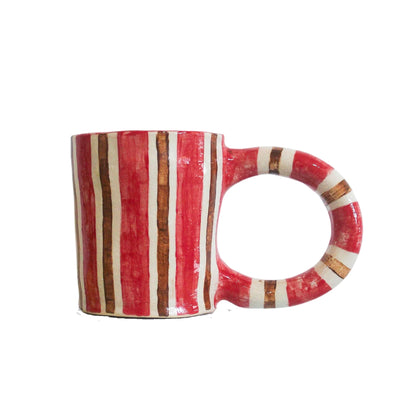 Stripe Stories Mug - Red